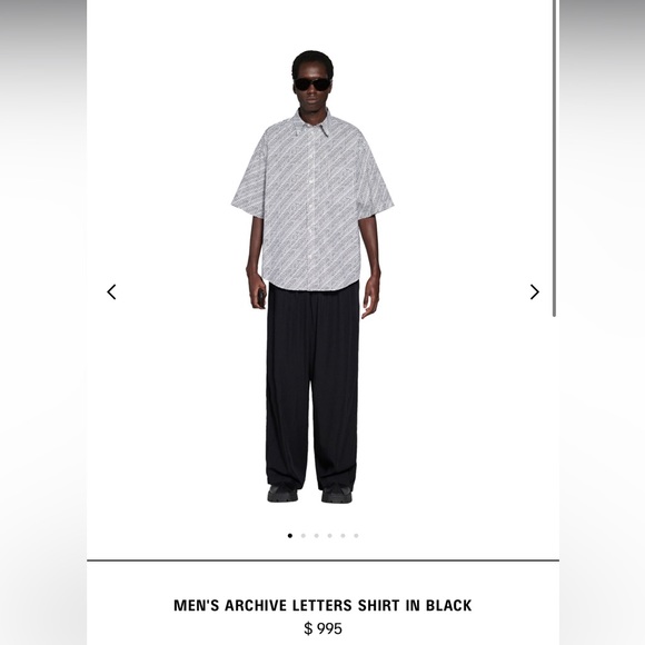 MEN'S ARCHIVE LETTERS SHIRT IN BLACK - Picture 5 of 5